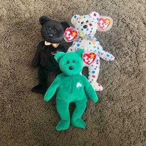Bundle of 3 Retired Beanie Baby Teddy Bears